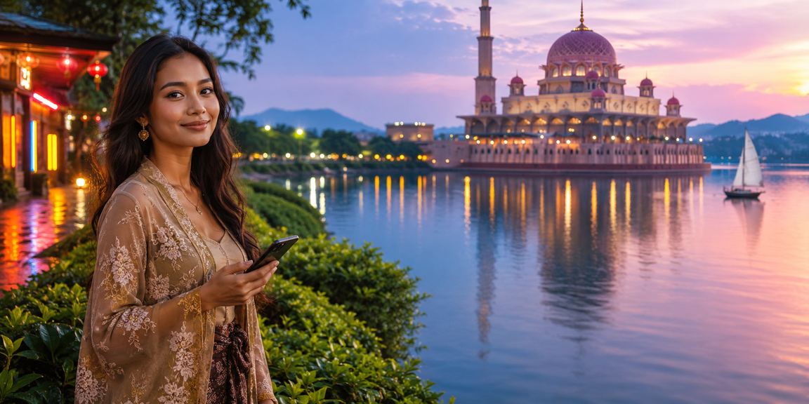 Pengguna menggunakan aplikasi kasino di Putrajaya pada telefon pintar moden